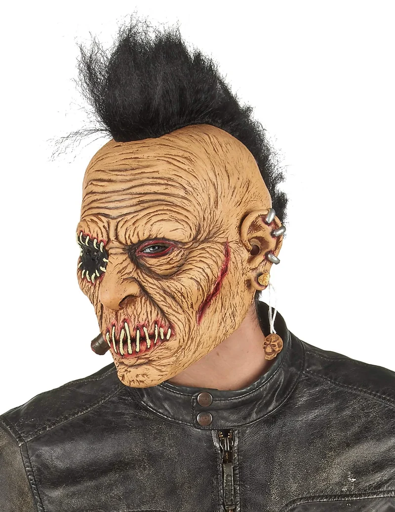 Zombie-Punk-Maske aus Latex für Erwachsene