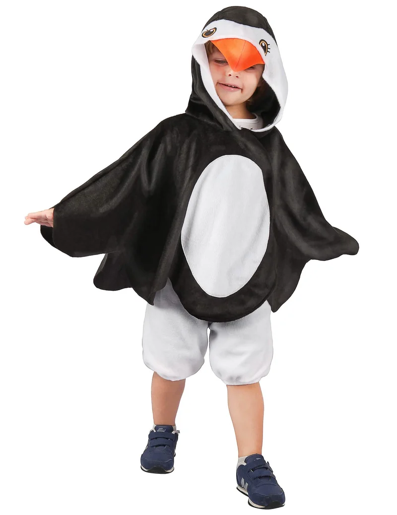 Pinguinkostüm für Kinder Tunika schwarz-weiss