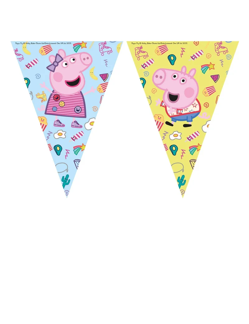 Peppa Wutz™-Wimpelgirlande für Kindergeburtstage Party-Zubehör bunt 2,3 m