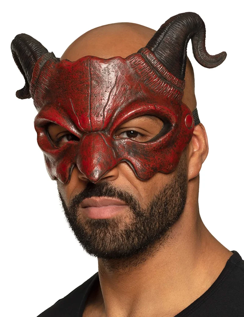 Augenmaske Dämonen-Halbmaske Kostüm-Accessoire rot-schwarz