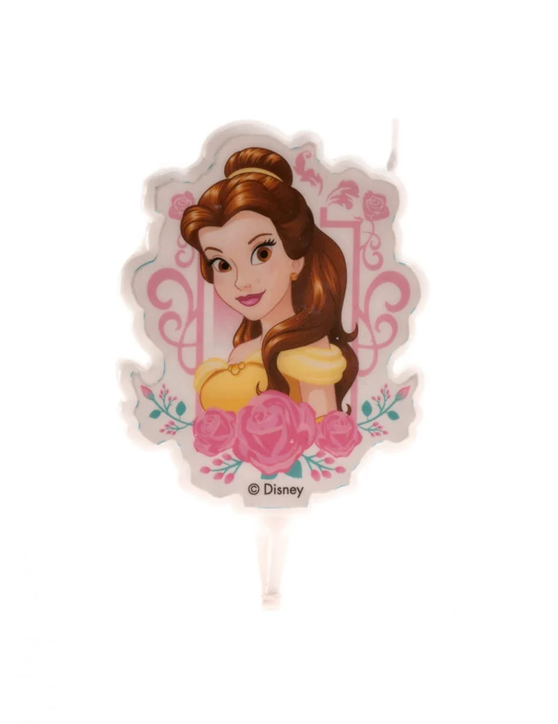 Disney™-Belle Geburtstagskerze für Kinder Torten-Deko bunt 7,5 cm