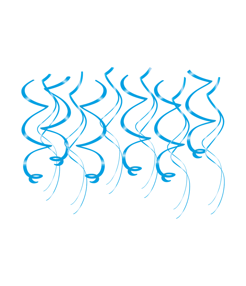 Hellblaue Hängende Dekoration Swirls 12 Stück