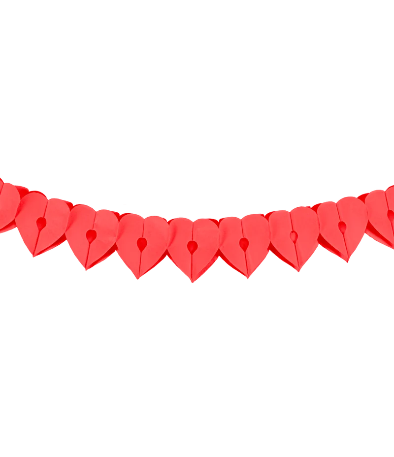 Herz Girlande Rotes Papier 6m