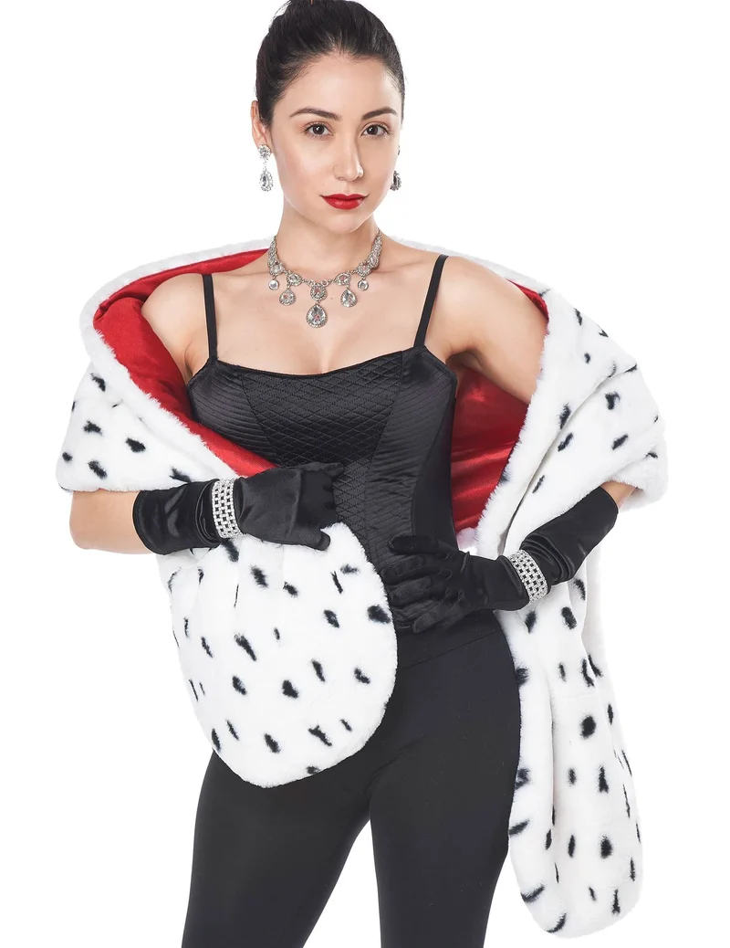 Dalmatiner-Stola Kostüm-Accessoire für Damen Fasching weiss-schwarz