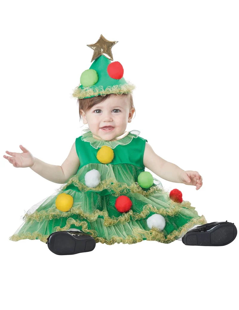 Tannenbaum-Kostüm für Kleinkinder weihnachtliche-Verkleidung grün