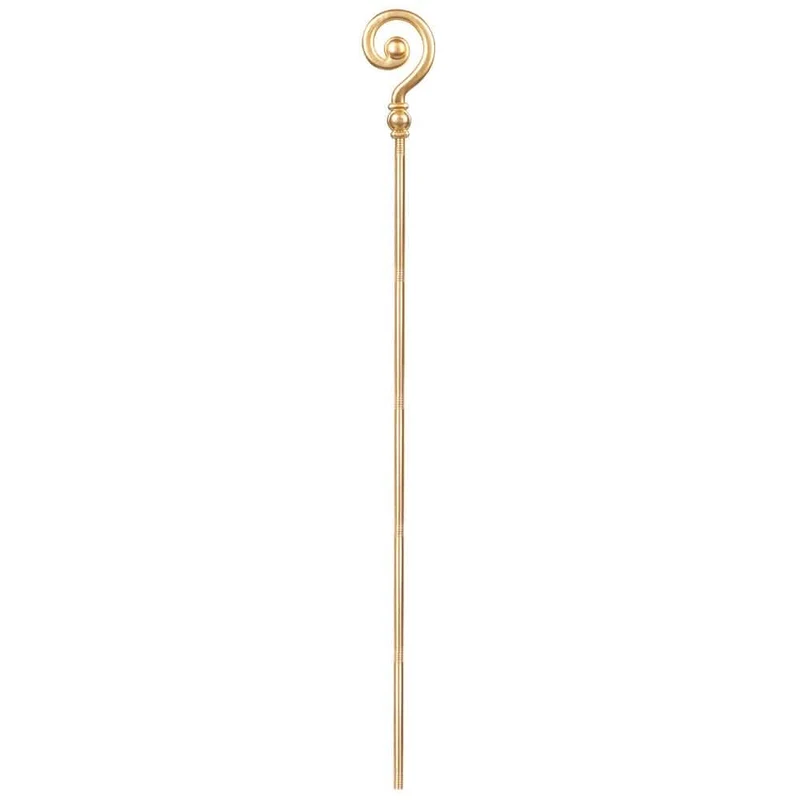 Hirtenstab Nikolaus-Zubehör Weihnachtliches Accessoire goldfarben