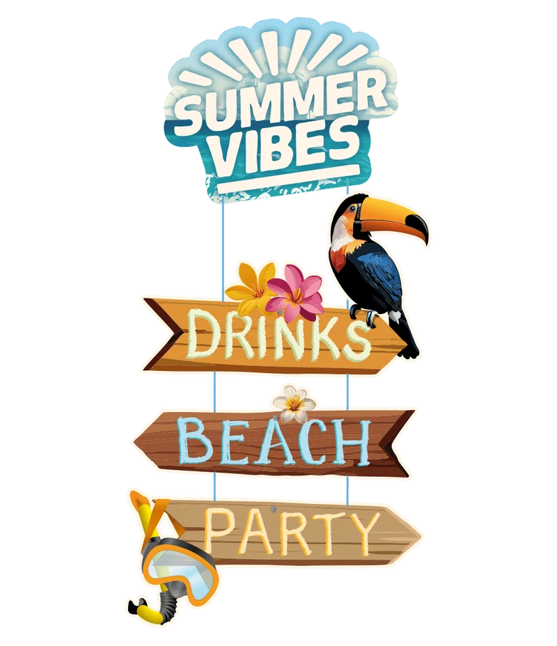 Buntes Türschild Summer Vibes 60cm