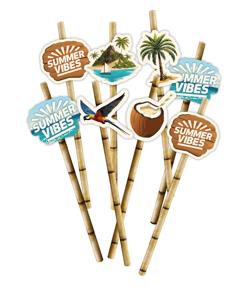 Bunte Strohhalme Summer Vibes 8pcs