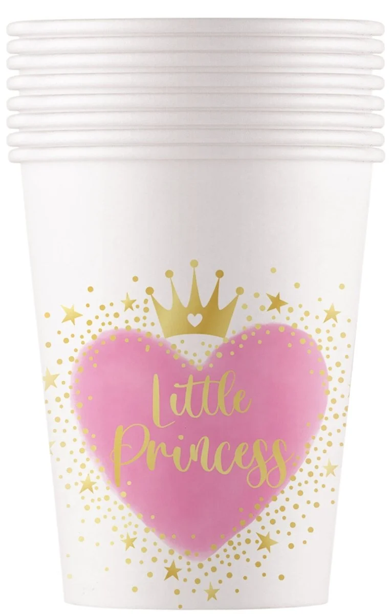 Herzen Tassen Kleine Prinzessin 200ml 8Stück