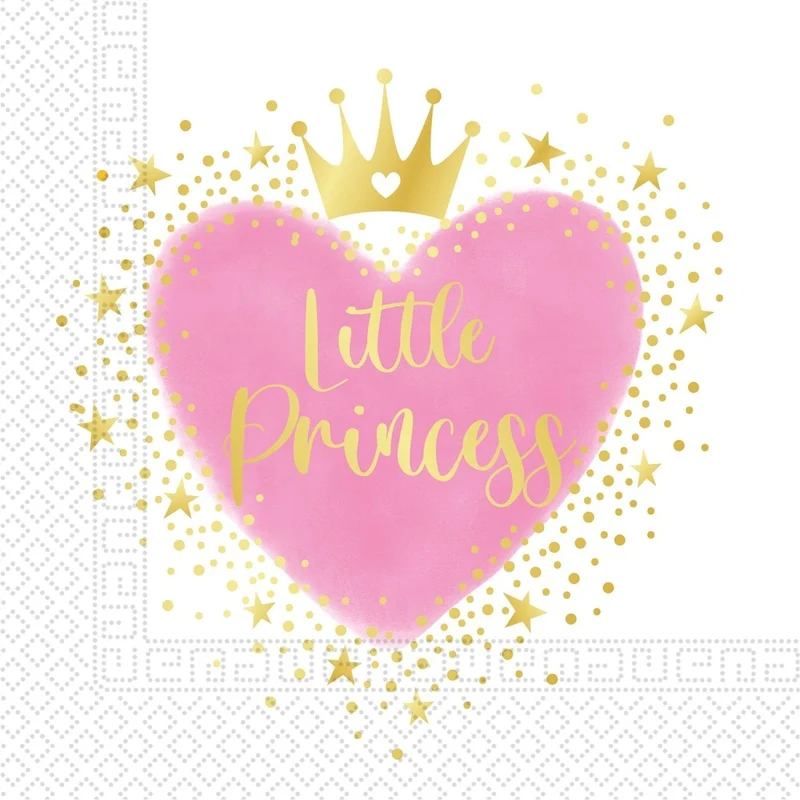 Herzservietten Kleine Prinzessin 33cm 20Stück
