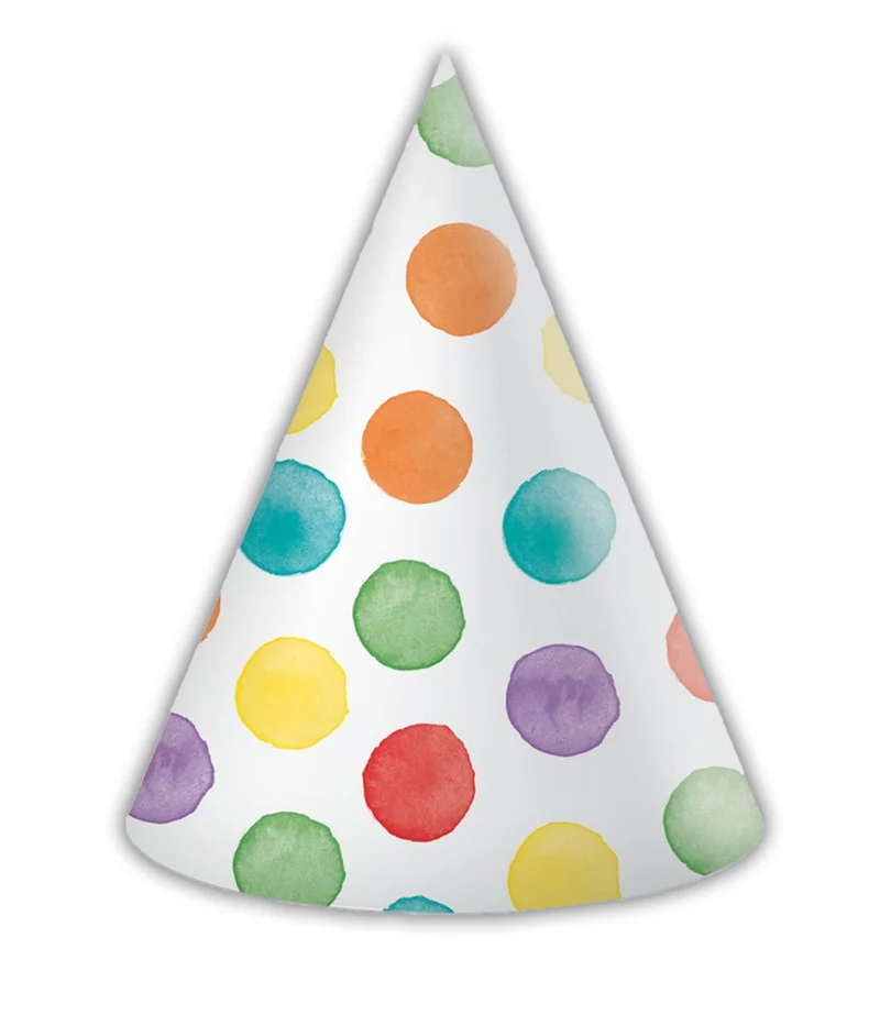 Bunte Partyhüte Dots 6Stück
