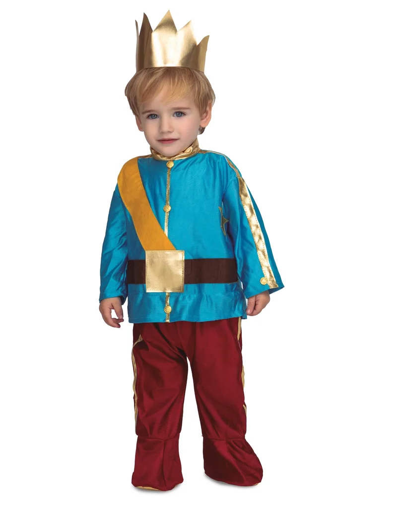 Süßes Prinzen-Kostüm für Kleinkinder Märchen-Verkleidung blau-braun-gold
