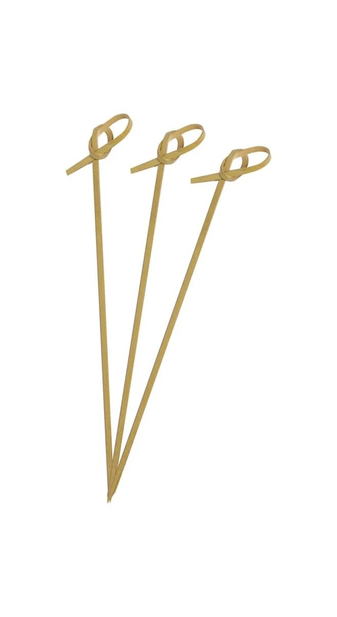 Braune Cocktailstäbchen Knot Holz 24St