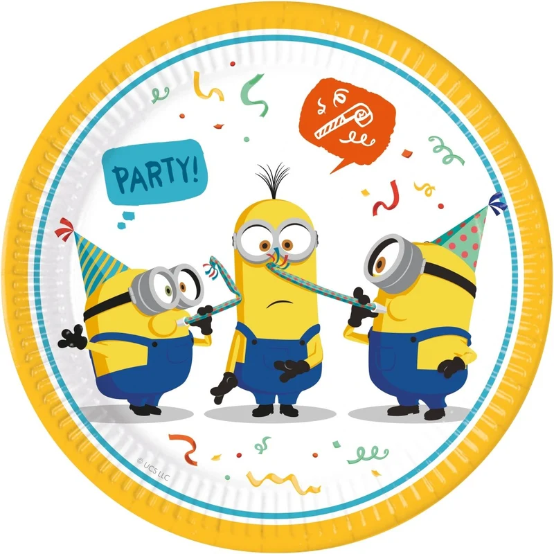 Minions Teller Gelb 23cm 8Stk
