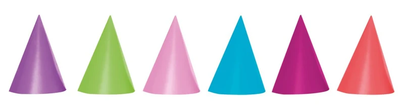 Bunte Partyhüte 6 Stück