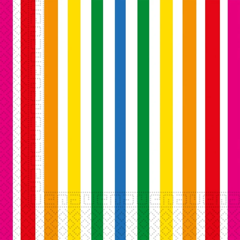 Bunte Servietten Regenbogen 33cm 20Stück