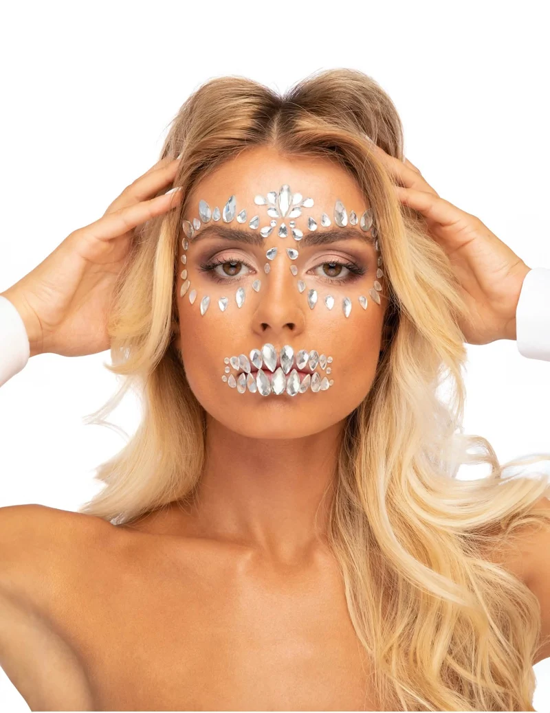 Skelett-Strasssteine Halloween Accessoire glitzernd