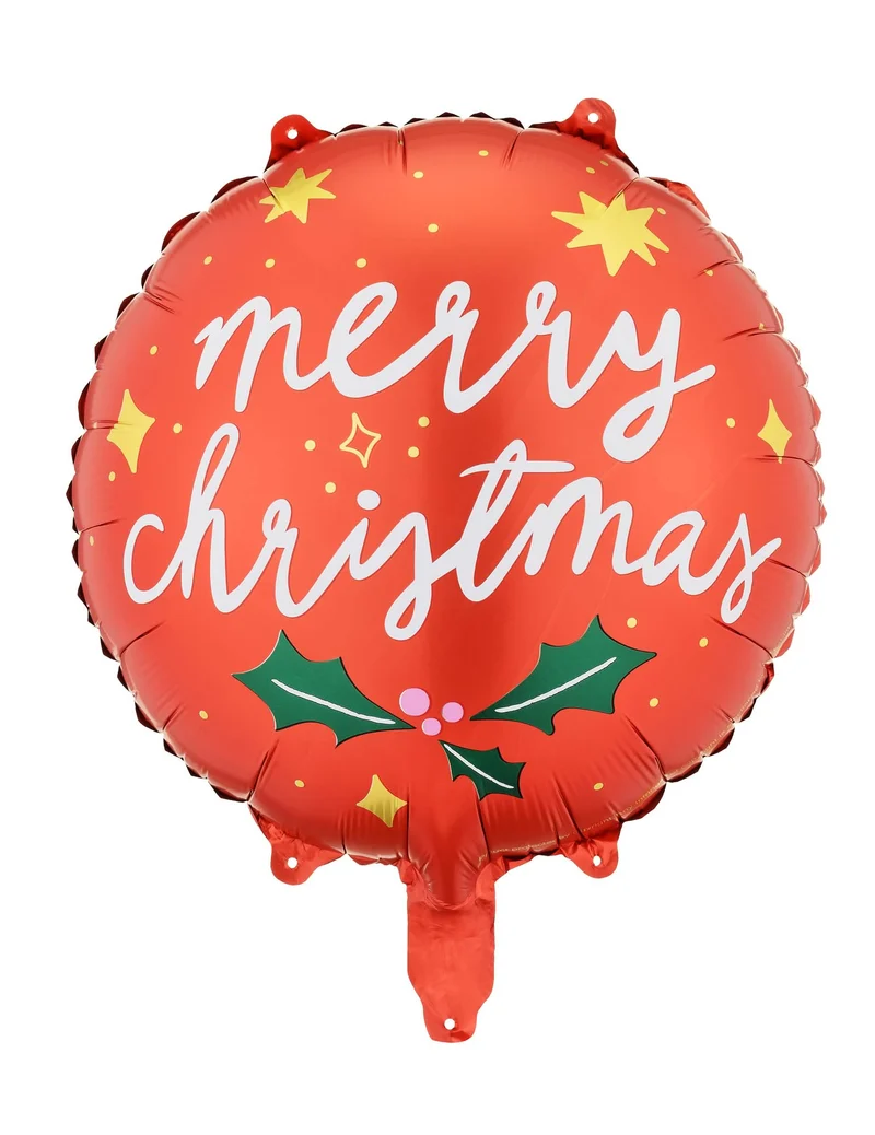 Weihnachtsballon Aluminium Luftballon Merry Christmas 45 cm Rot