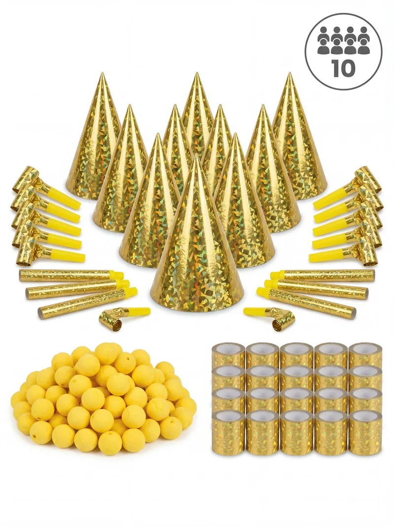 Goldenes Partygeschenkset für 10 Personen