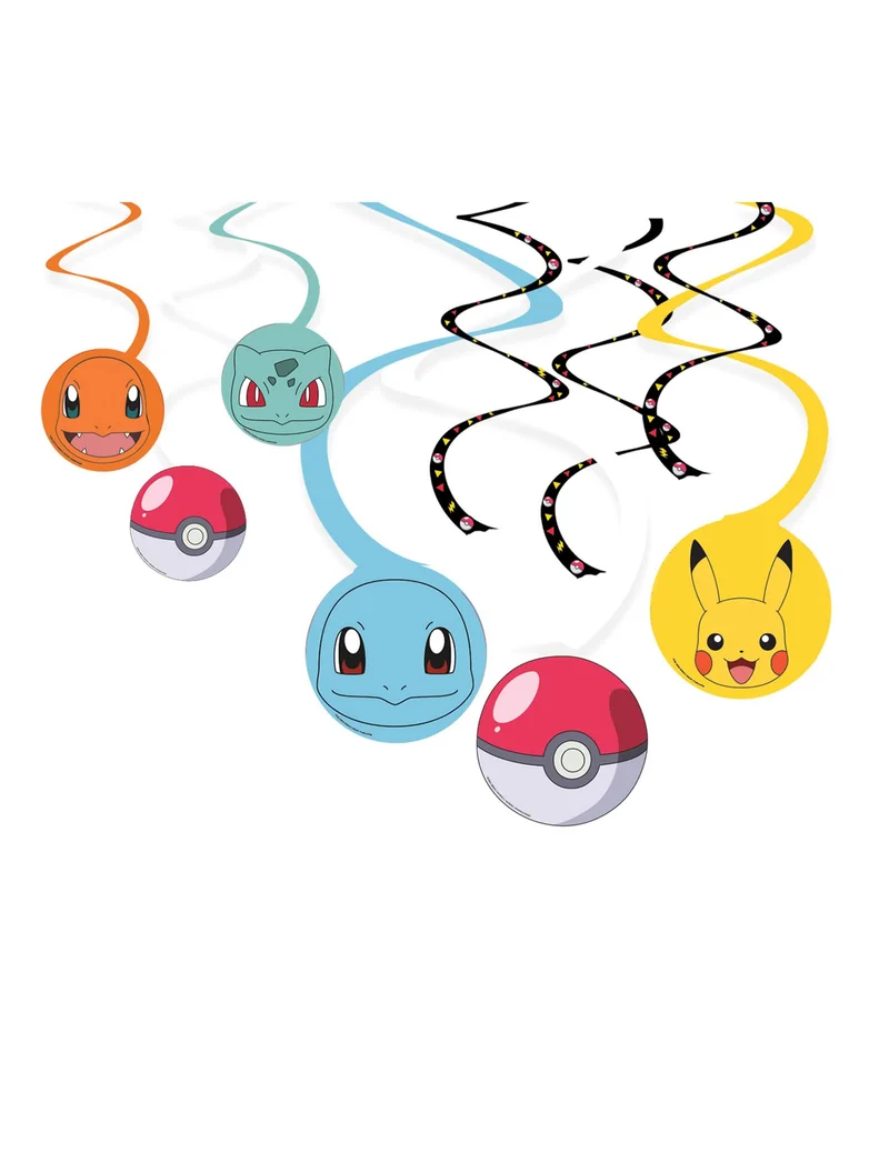 6 Spiral-Pendelleuchten Pokémon Pikachu