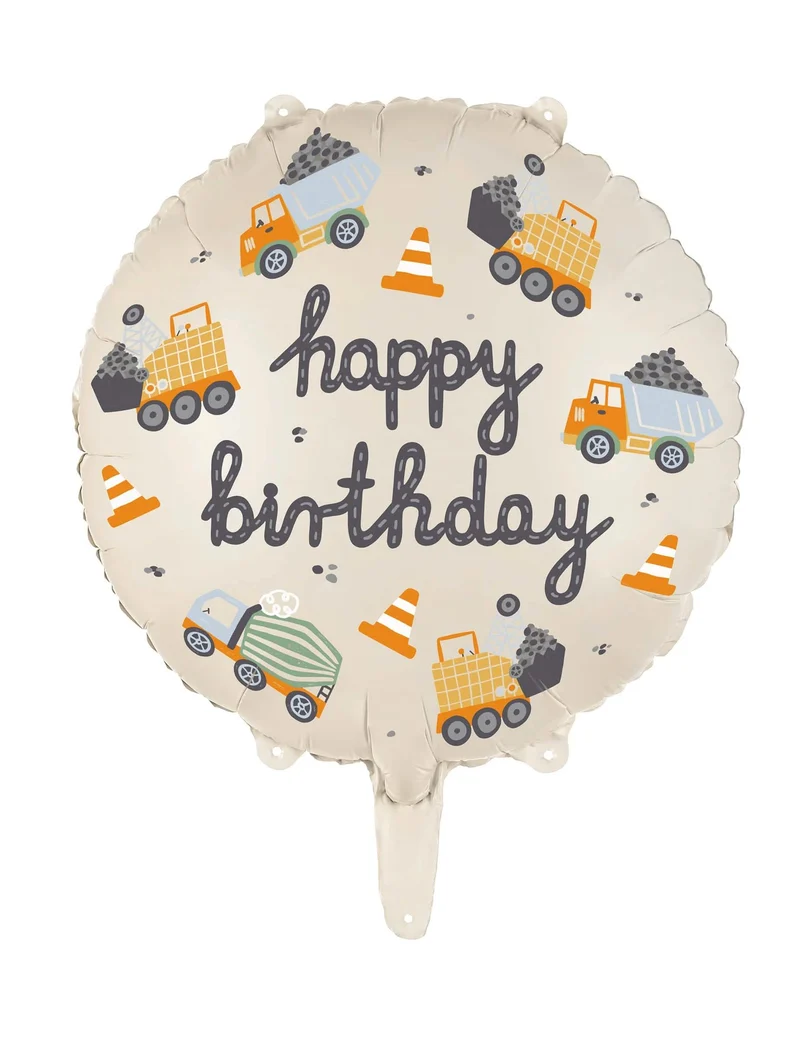 Happy Birthday Bauwagen Ballon 45 cm