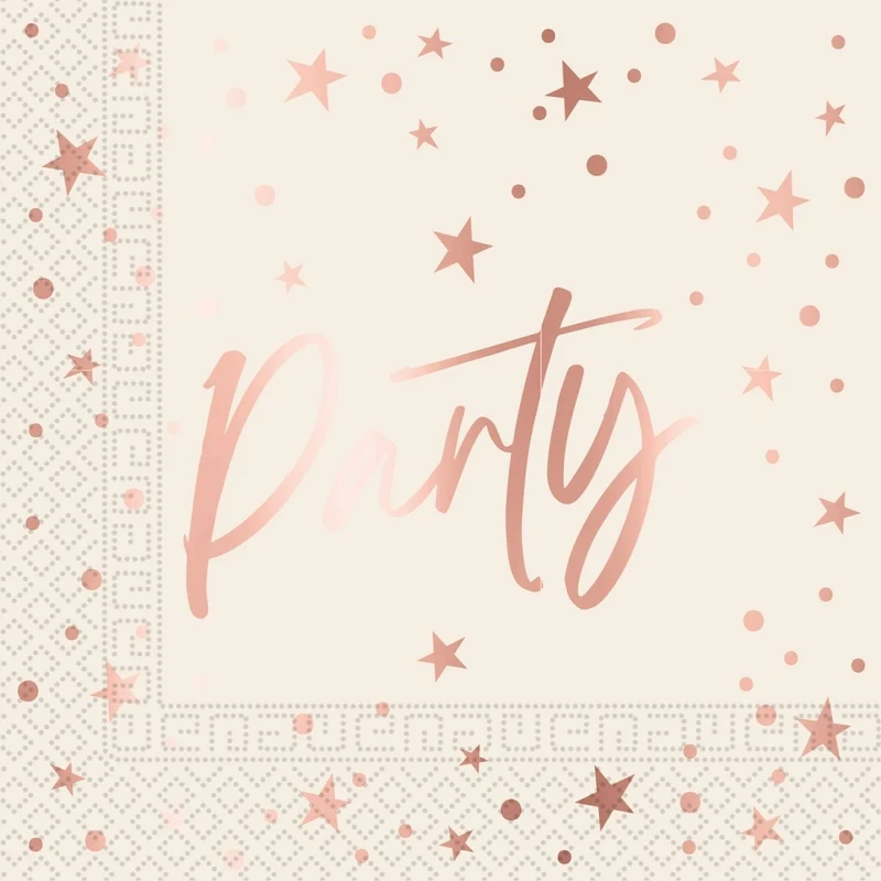 Party Servietten Rose Gold 33cm 20Stück