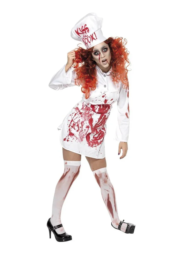 Zombie Köchin-Kostüm Halloween für Damen
