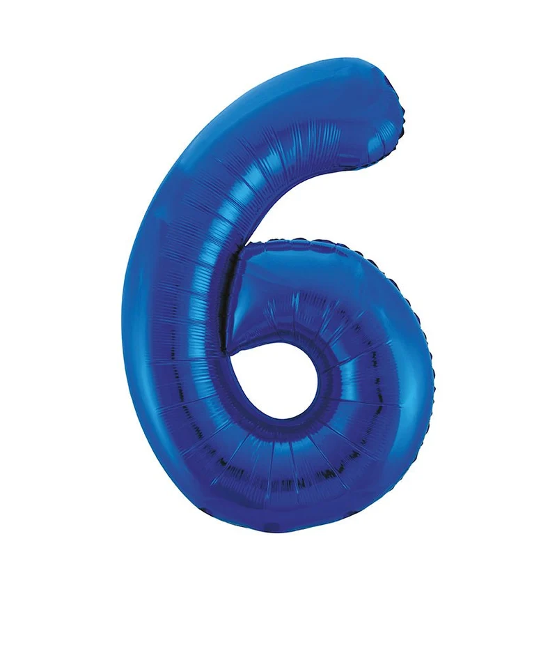 6 Jahre Figur Ballon Blau Leer 86cm
