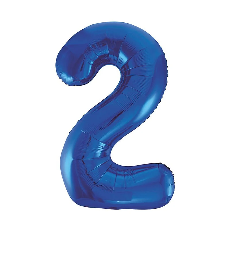 2 Jahre Figur Ballon Blau Leer 86cm