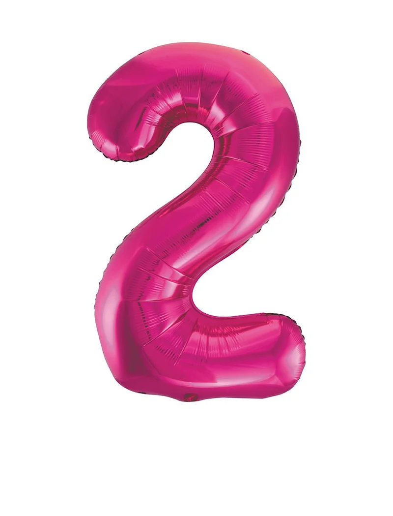 2 Jahre Figur Ballon Fuchsia Leer 86cm