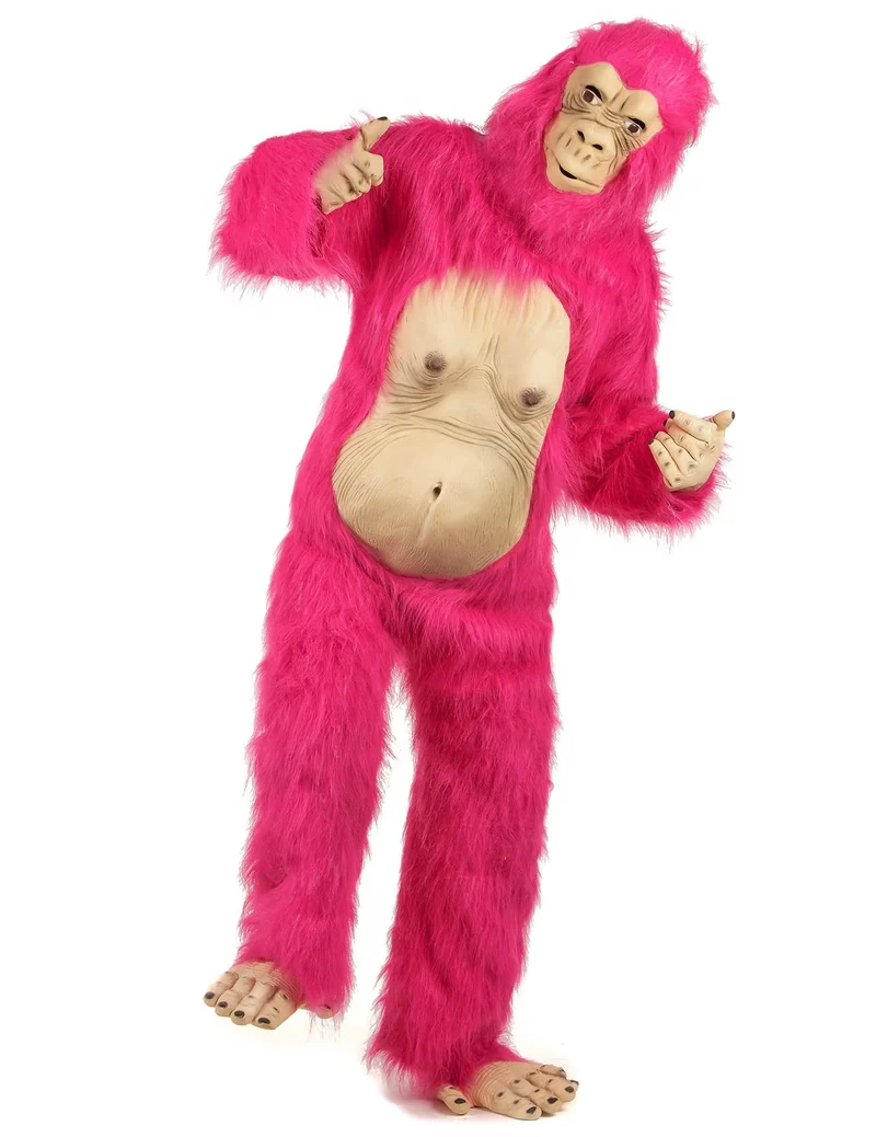 Pinkes Gorilla Kostüm für Erwachsene