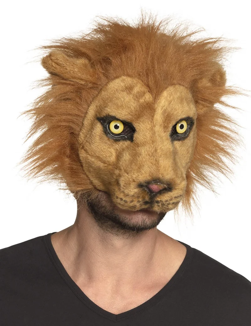 Wilde Löwen-Maske Kostüm-Zubehör für Fasching braun