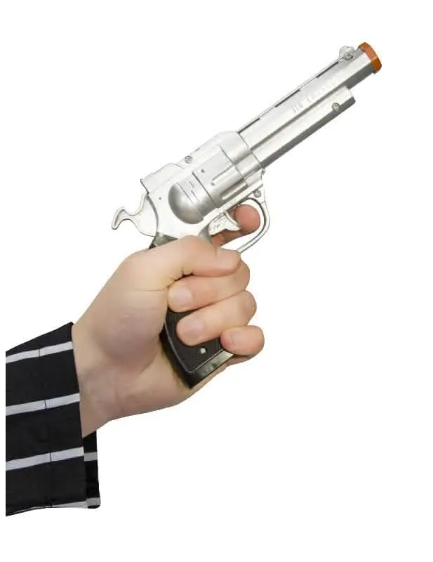 Gangster Spielzeugrevolver in silber