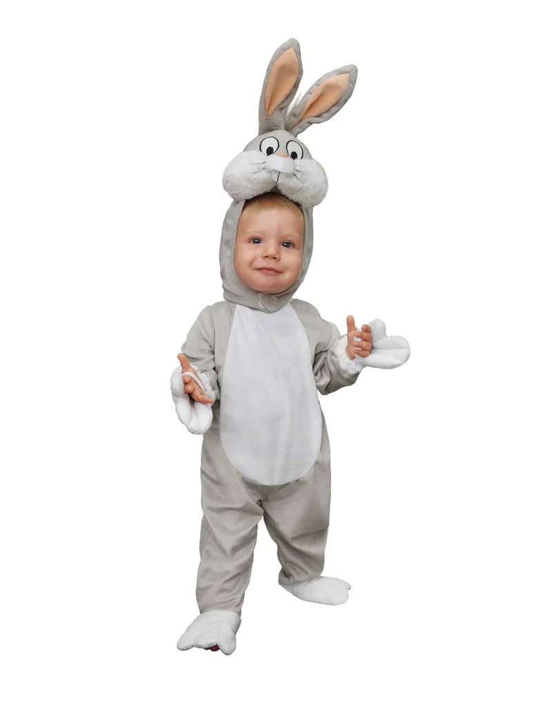 Bugs Bunny™-Babykostüm Trickfilmheld Cartoon grau-weiß