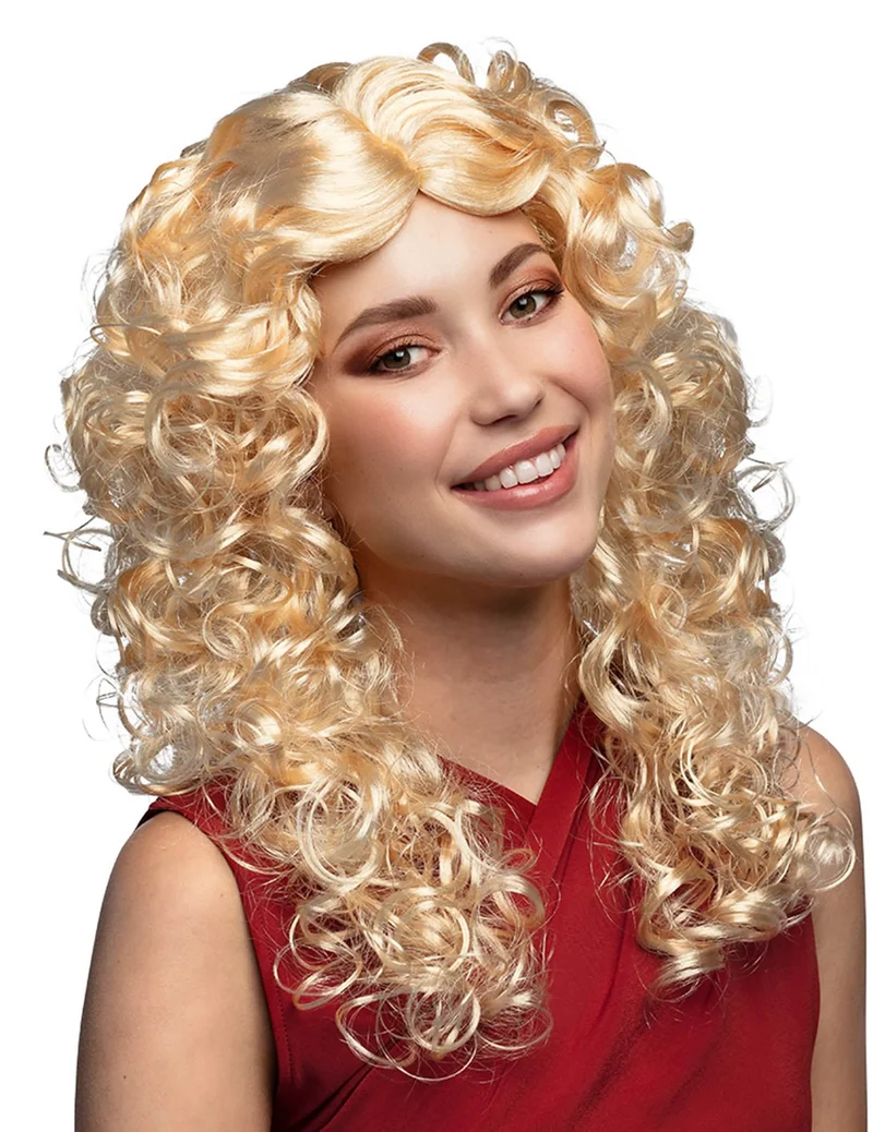 Blonde Locken-Perücke für Damen