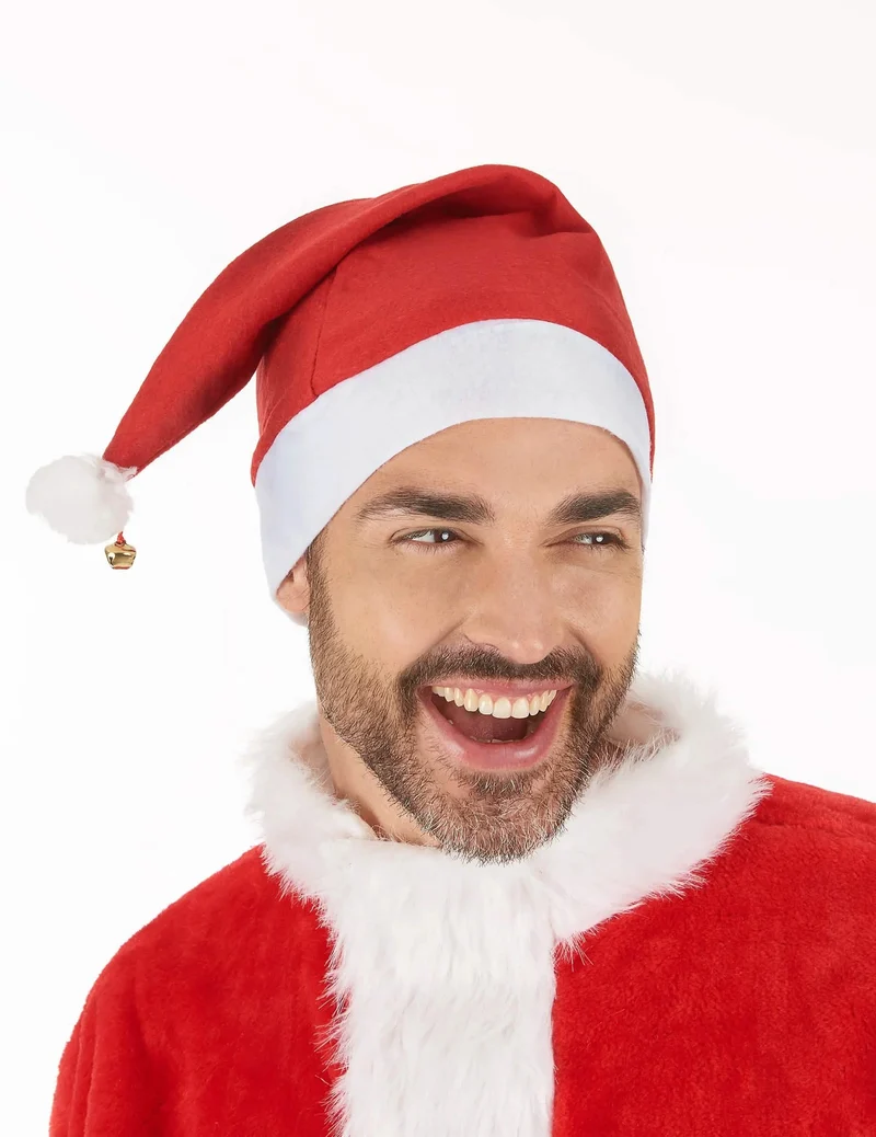 schöne Weihnachtsmann-Mütze für Erwachsene mit Schelle