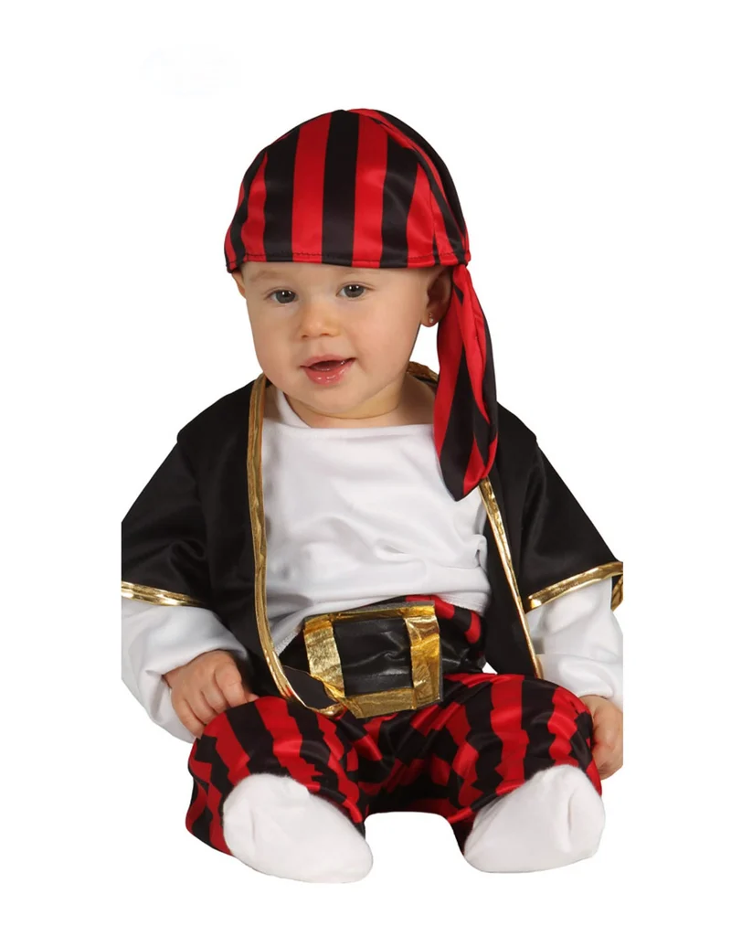 Freches Baby Piraten-Kostüm Kleinkinder schwarz-rot-weiss