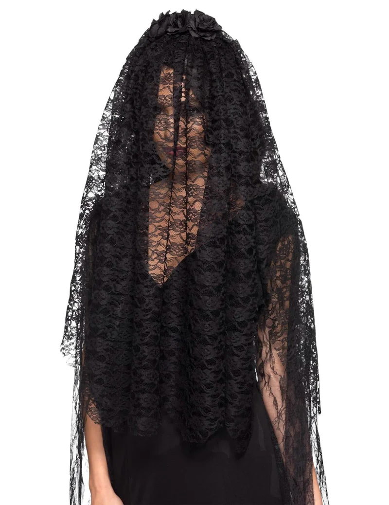 Brautschleier Gothic Kostüm-Accessoire für Halloween schwarz