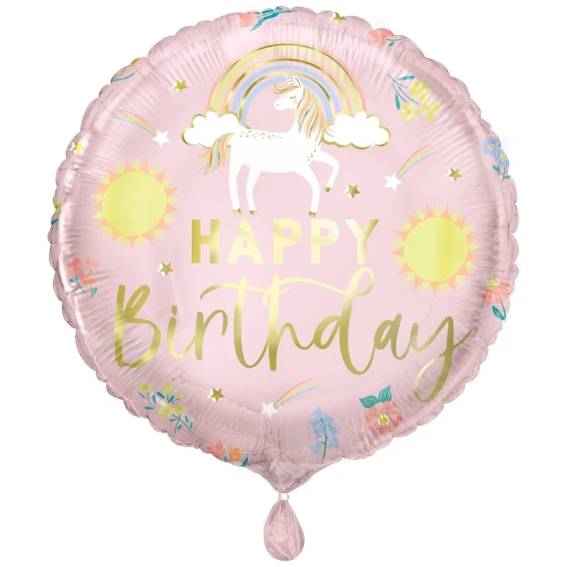 Happy Birthday Helium Ballon Einhorn Leer 45cm