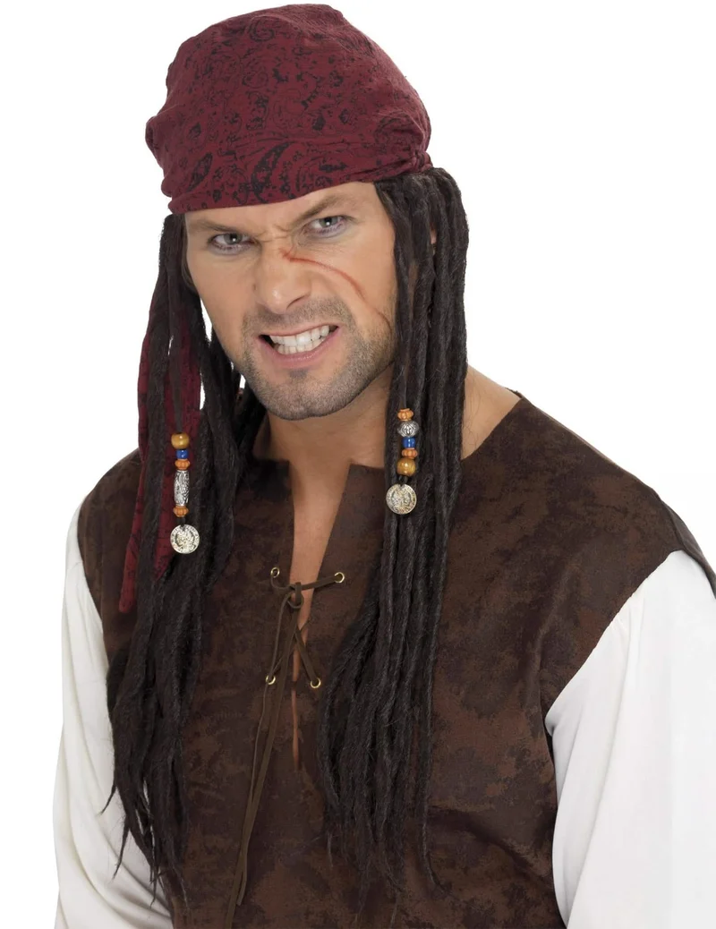 Piratenperücke mit Dreadlocks für Herren