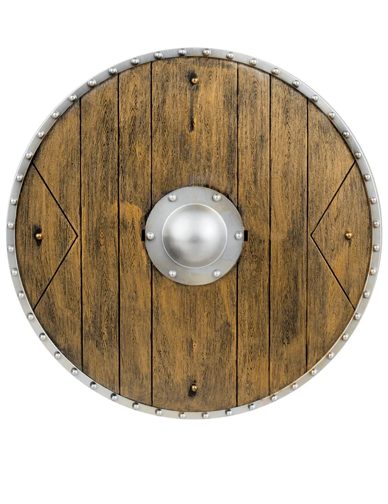 Mittelalterliches Krieger-Schild Kostümzubehör Mittelalter braun 40cm