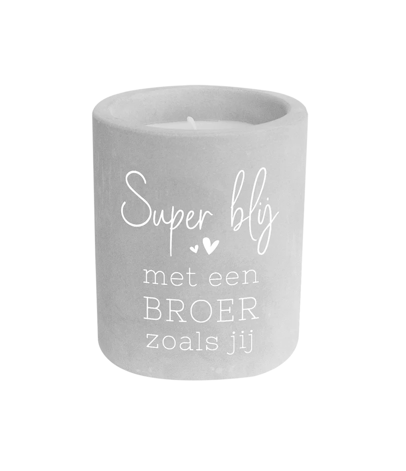 Grauer Zement Kerze Bruder 8cm