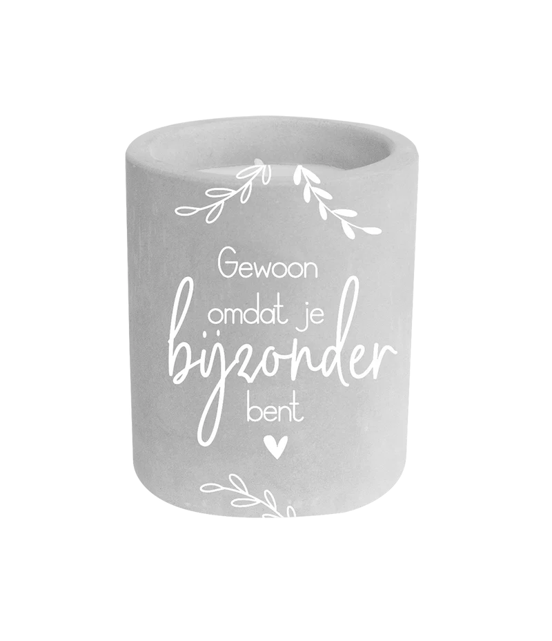 Graue Zementkerze You Are Special 8cm