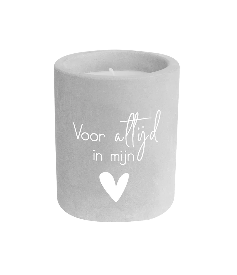 Graue Zement Kerze Forever 8cm