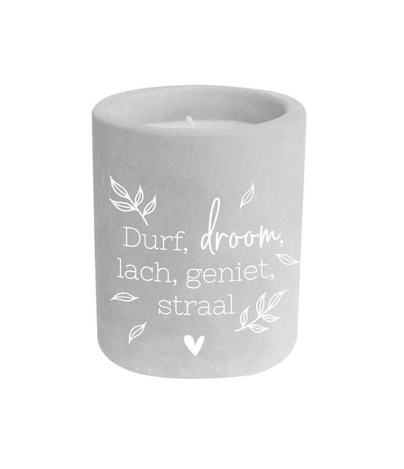 Graue Zementkerze Dare, Dream 8cm