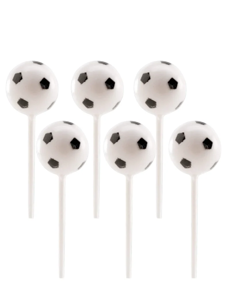 Fussball-Piekser Partydeko 6 Stück schwarz-weiss 2,3 cm