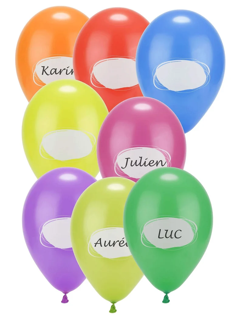 8 Luftballons zum Beschriften