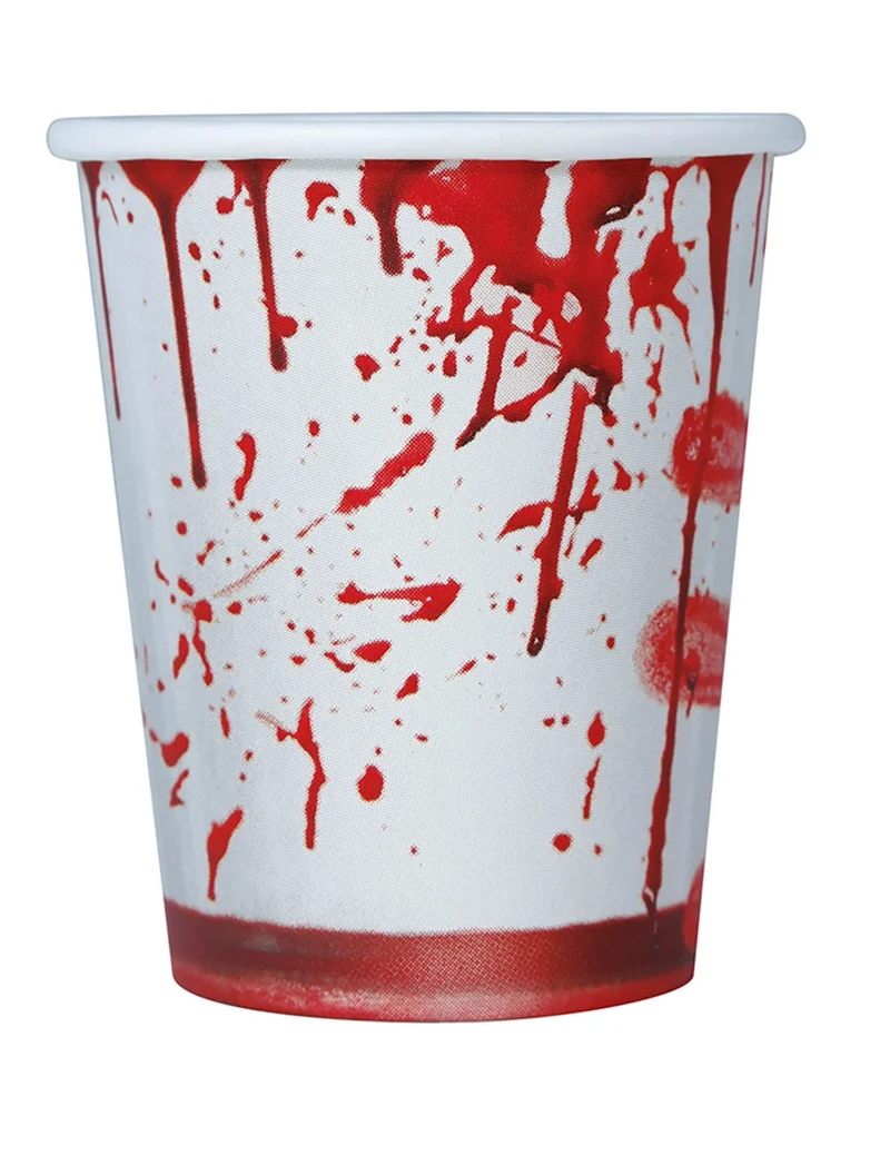 6 blutige Halloween Becher