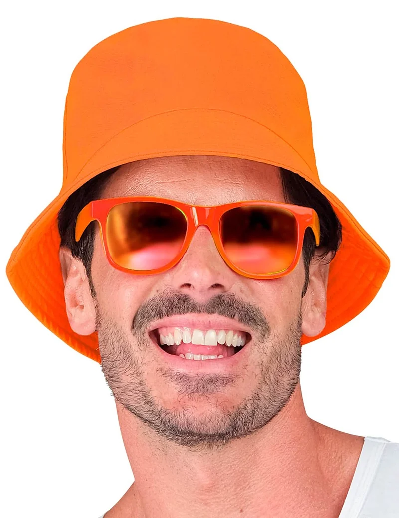 Fischerhut neon orange für Erwachsene