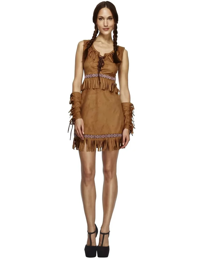 Sexy Indianerinnen-Kostüm für Damen beige